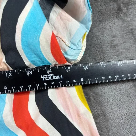 Farm Rio Sleeveless Ruffle Maxi Dress Wave Stripe Colorful Smocked Medium L200 - Picture 7 of 12